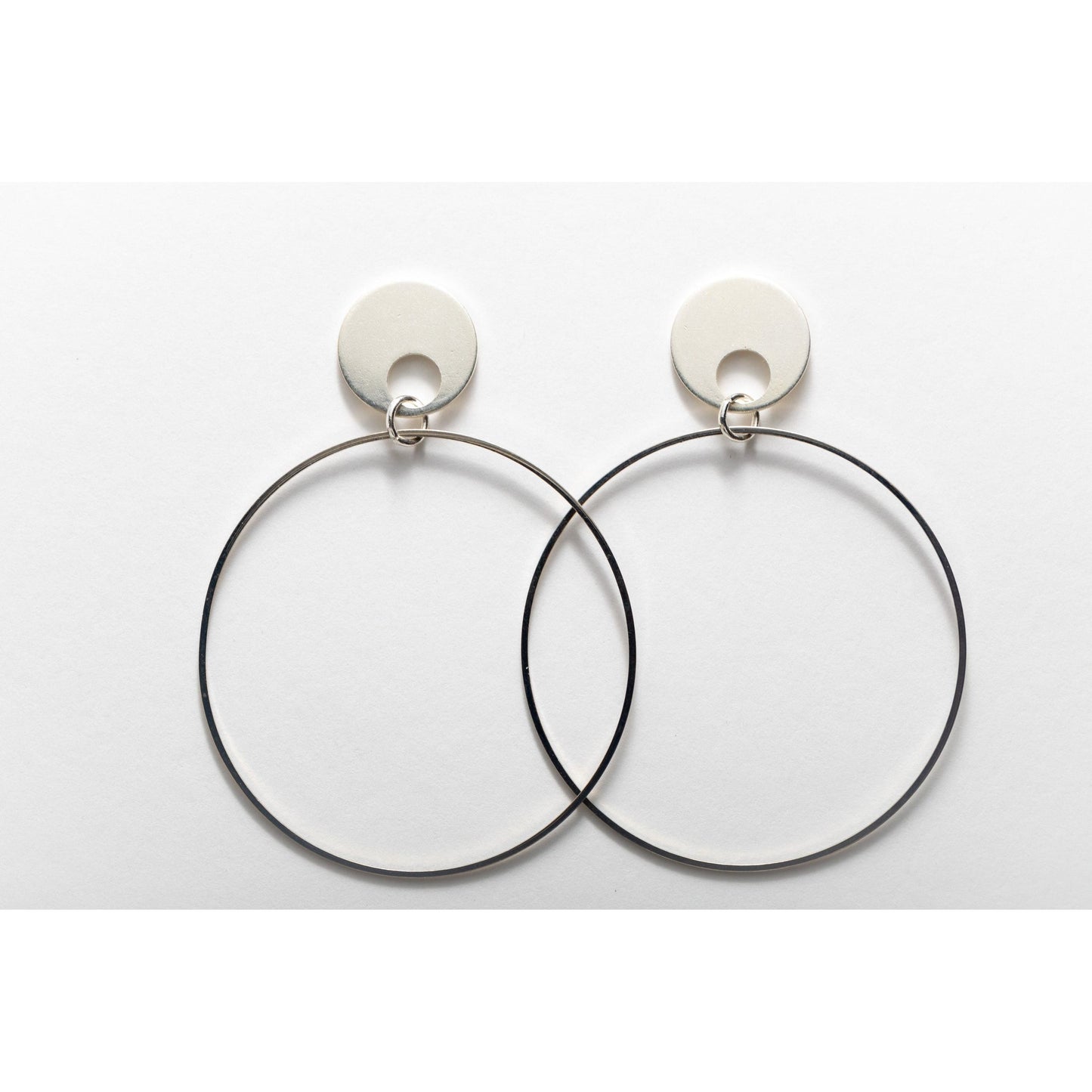 Silver Halo Post Hoop Earrings