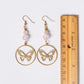 Breast Cancer Awareness Butterfly Earrings