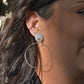 Silver Halo Post Hoop Earrings