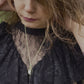 Aura Quartz Point Crescent Moon Cutout Necklace