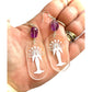 Chrystal Clear Moon Goddess Etched Earrings