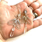 Moth and Crystal Long Earrings